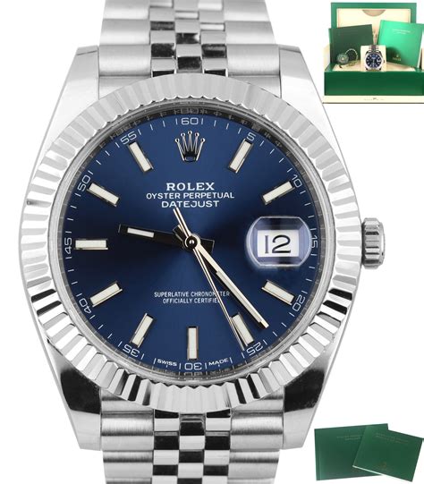 rolex blue face date just|2021 rolex datejust 41 mm.